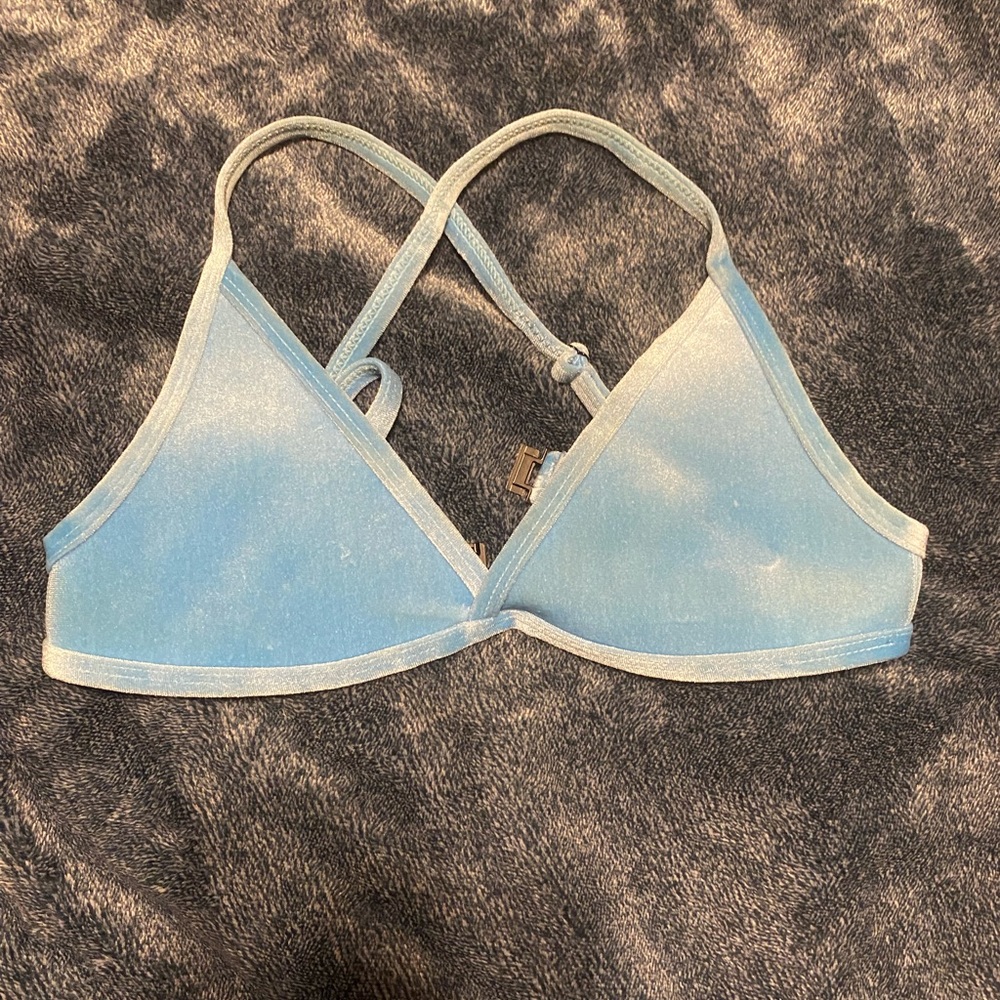 Light blue Hoaka velvet bikini top